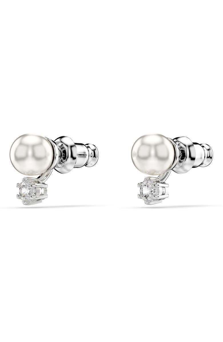 Swarovski Matrix Faux Pearl & Crystal Stud Earrings, Alternate, color,