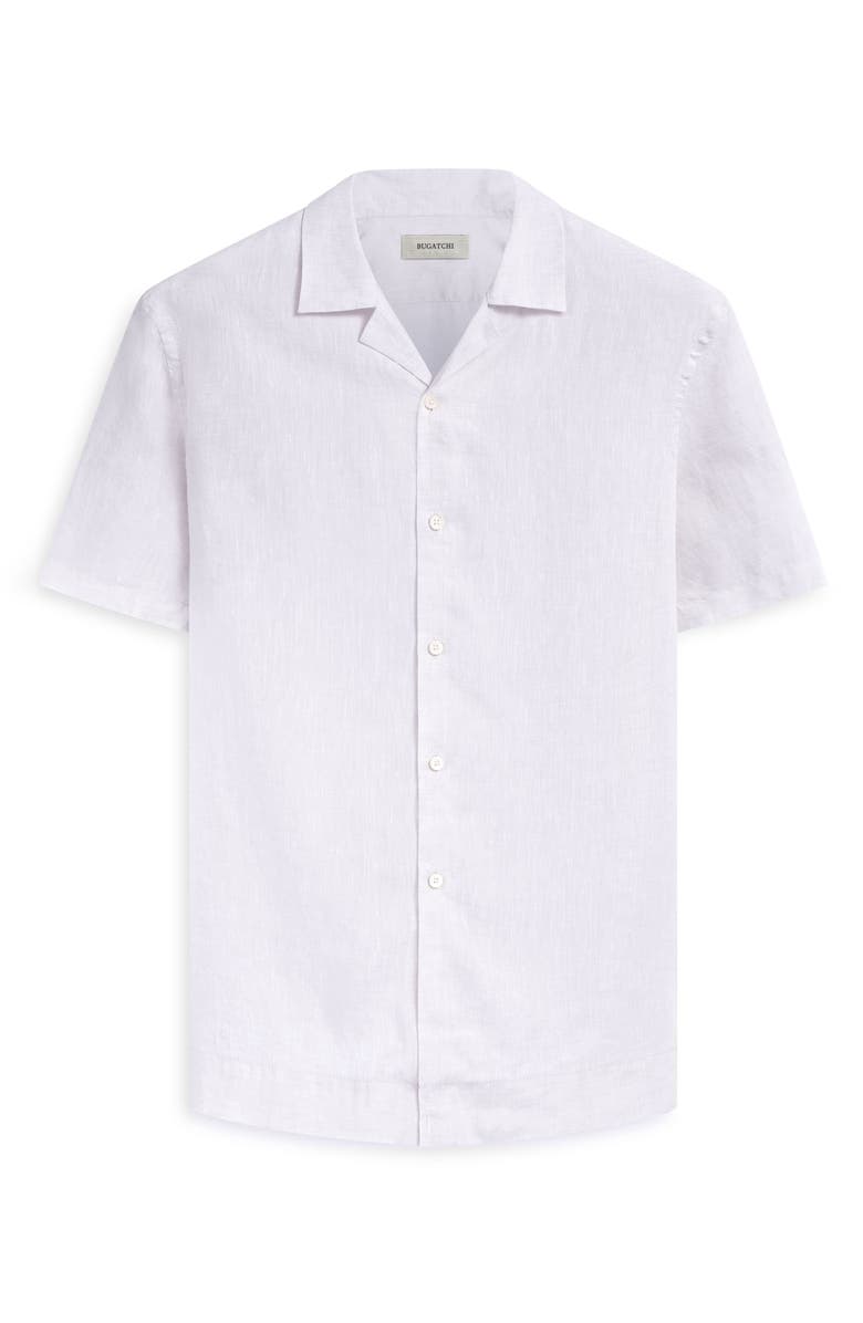Bugatchi Linen Camp Shirt, Alternate, color, White