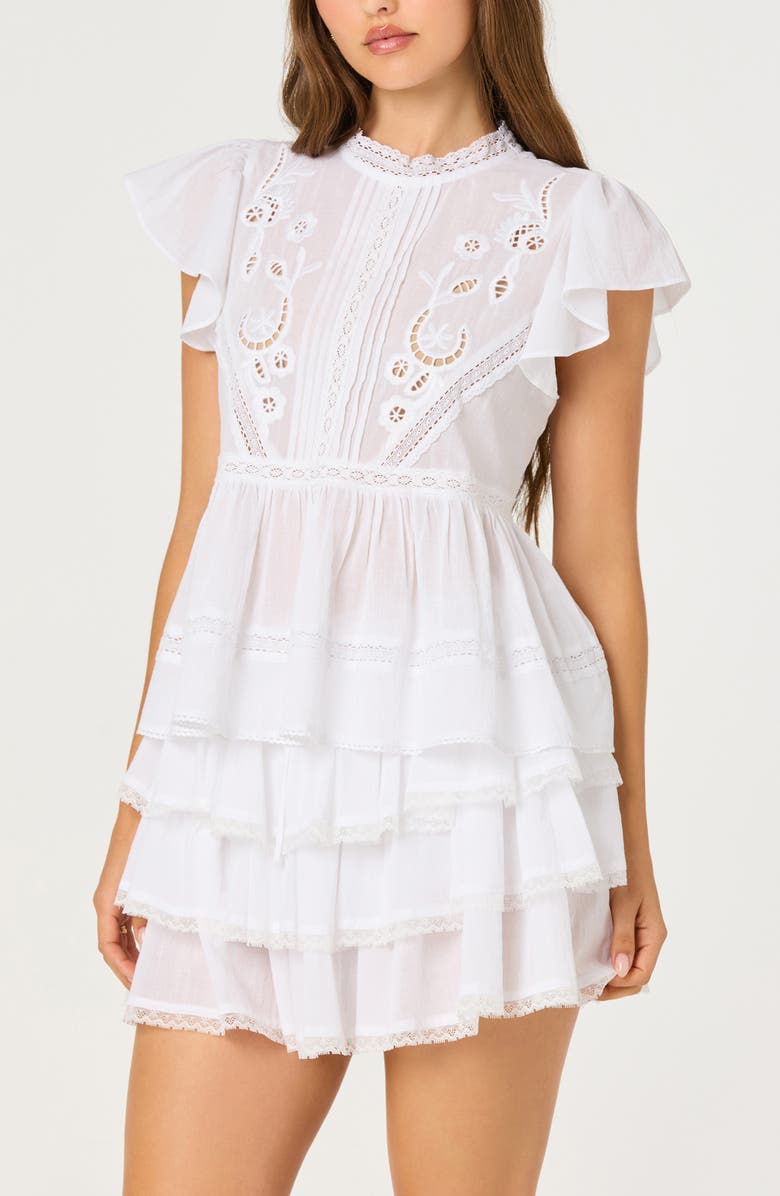 ASTR the Label Jenny Peplum Cotton Top, Alternate, color, White