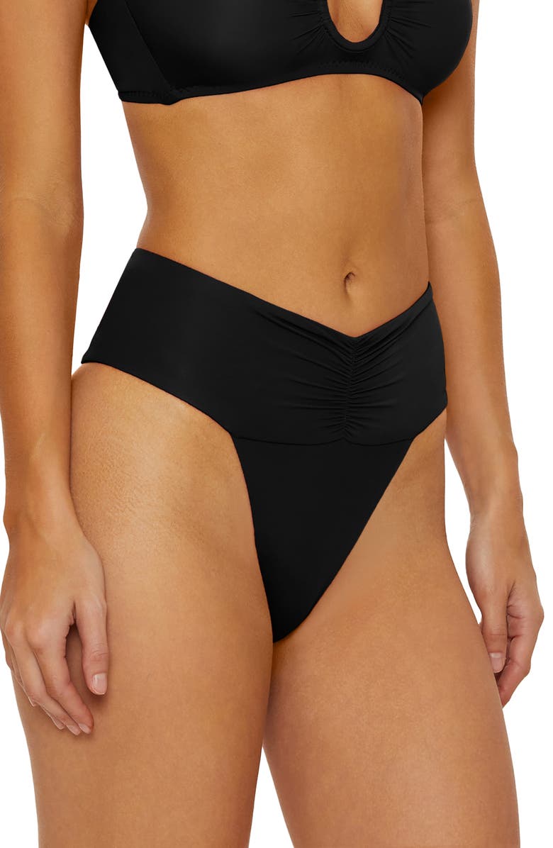 Isabella Rose Belmore Banded Bikini Bottoms, Alternate, color, Black
