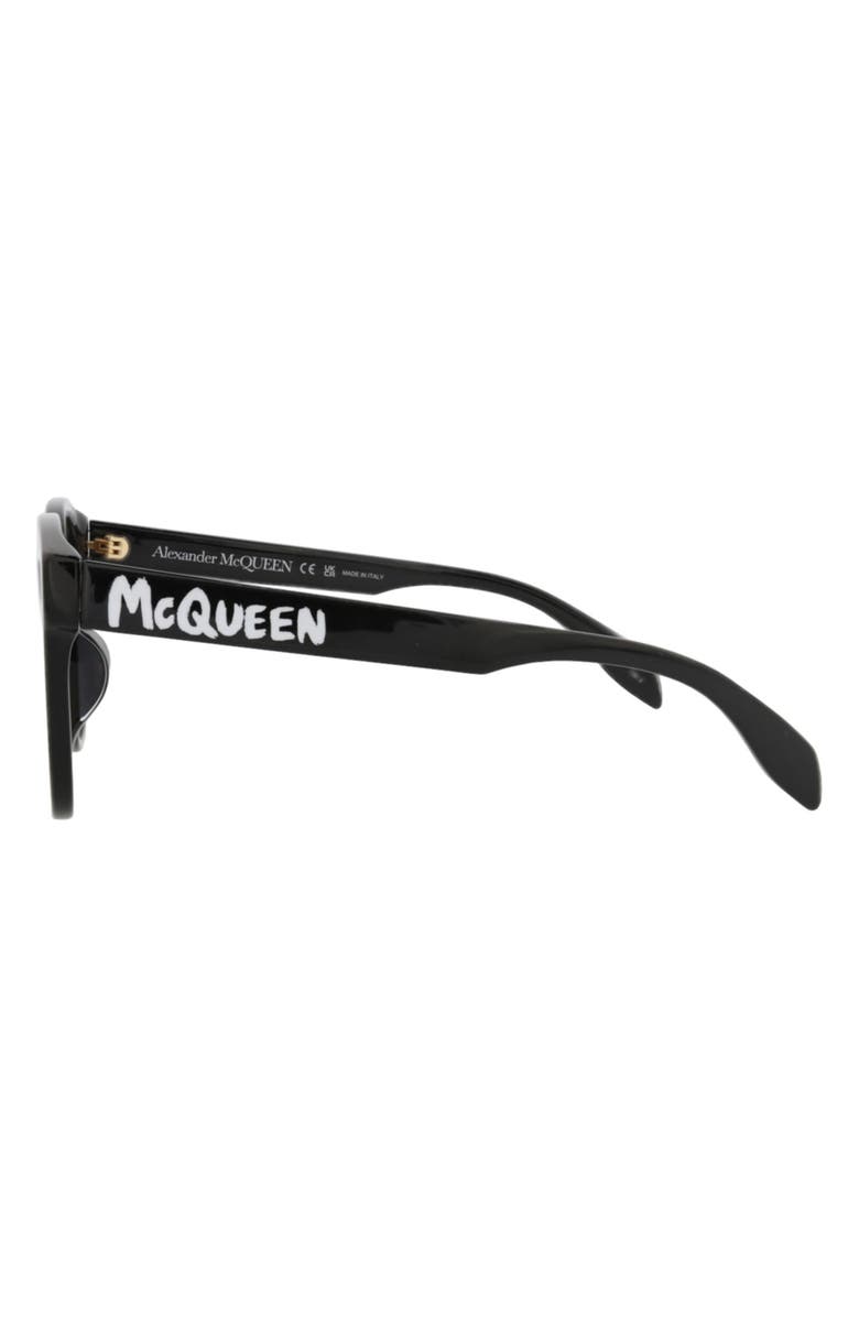 McQueen 56mm Square Sunglasses, Alternate, color, Black Black Grey
