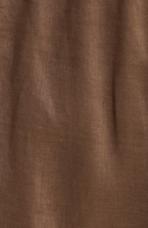 Elan Tie Side Linen Cover-up Pants In Brown