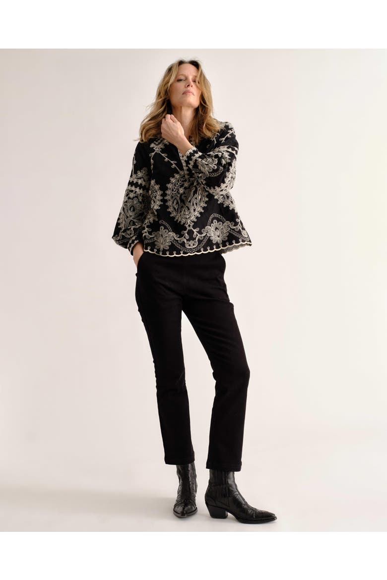 Ynez Embroidered Top, Alternate, color, Noir