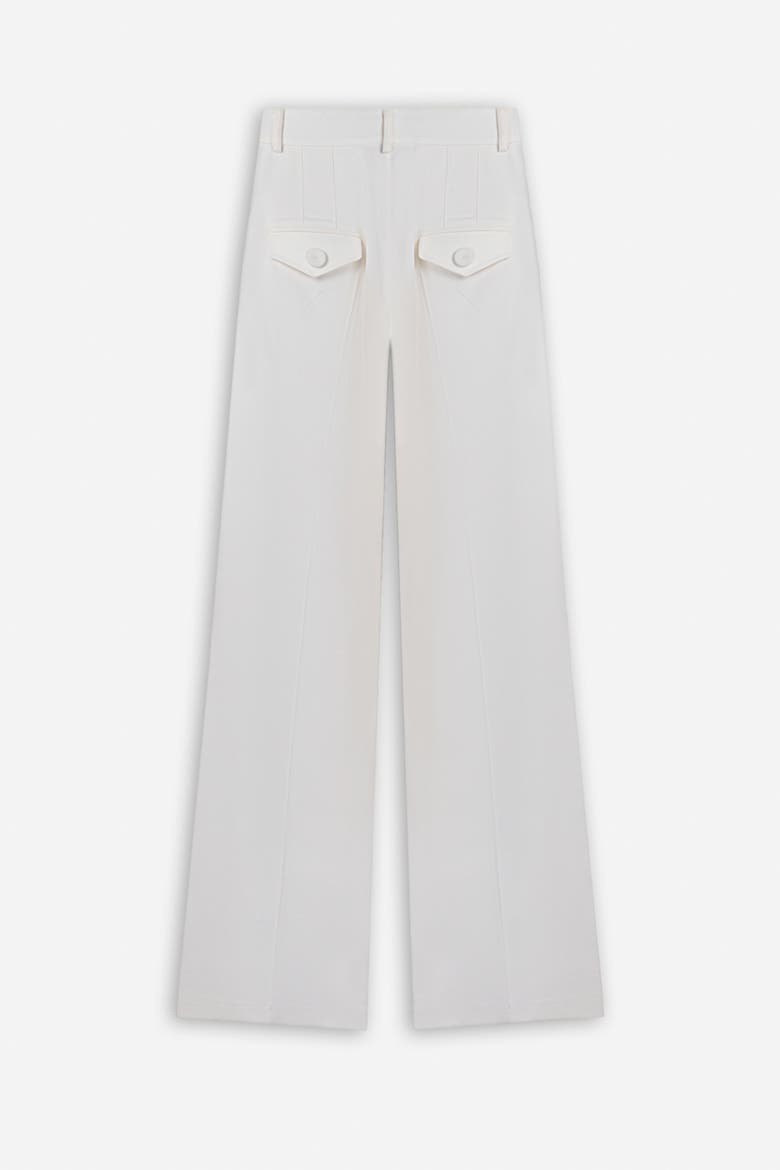 Double Pleat Wide Leg Trousers, Alternate, color, White