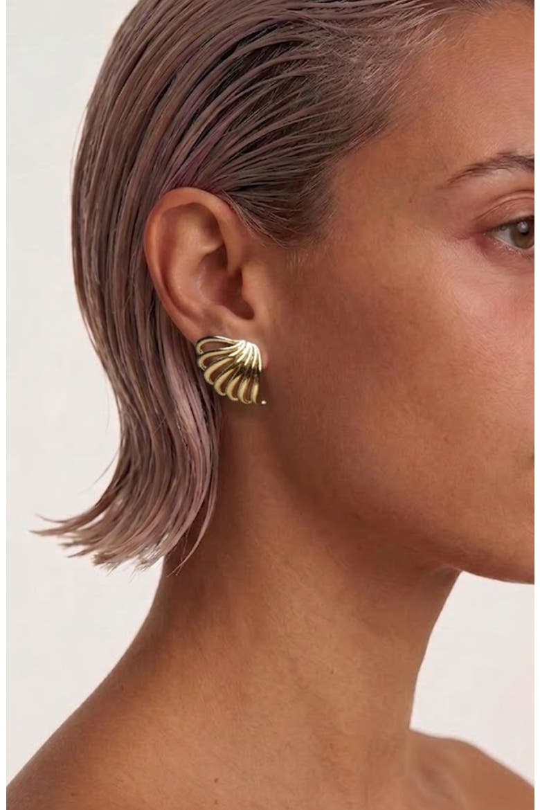 Maxi Claw Stud Earring In Gold, Alternate, color, Gold