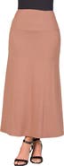 24seven Comfort Apparel Maternity Elastic Waist Maxi Skirt