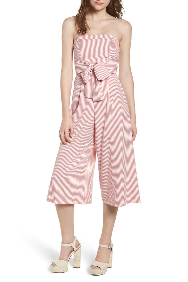 Strapless Cutout Jumpsuit, Main, color, PINK