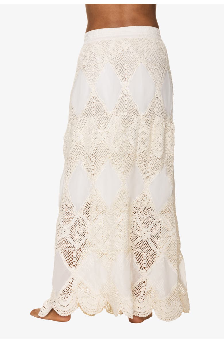 HELEN JON Scallop Crochet Maxi Skirt/Bandeau Dress, Alternate, color, Ivory Crochet