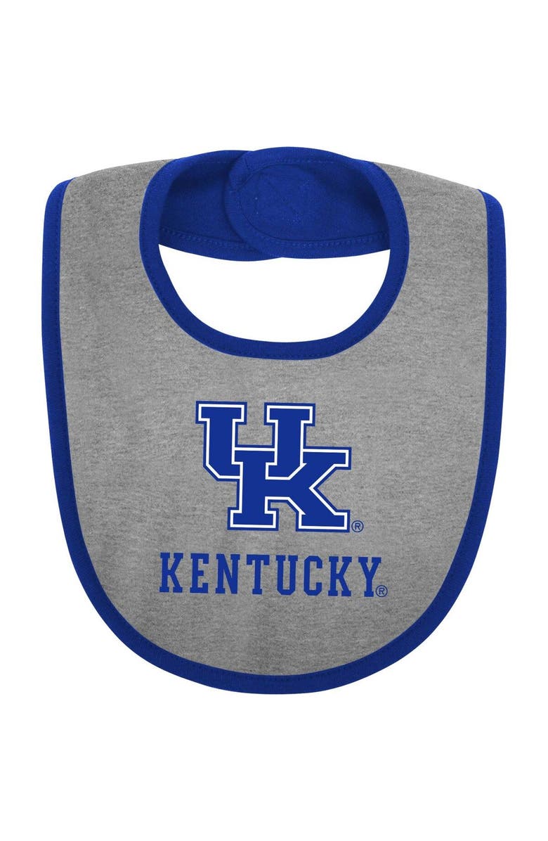 Outerstuff Newborn & Infant Royal Kentucky Wildcats Home Field Advantage Three-Piece Bodysuit, Bib & Booties Set, Alternate, color,