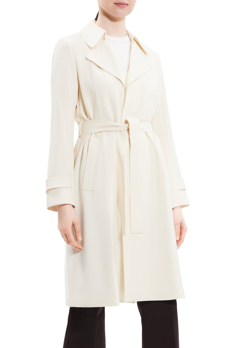 Oaklane Admiral Crepe Trench Coat, Alternate, color, RICE
