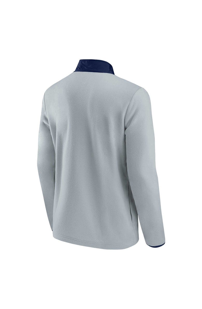 FANATICS Men's Fanatics Branded Gray/Navy Seattle Kraken Hockey Polar Fleece Quarter-Snap Jacket, Alternate, color, Gray