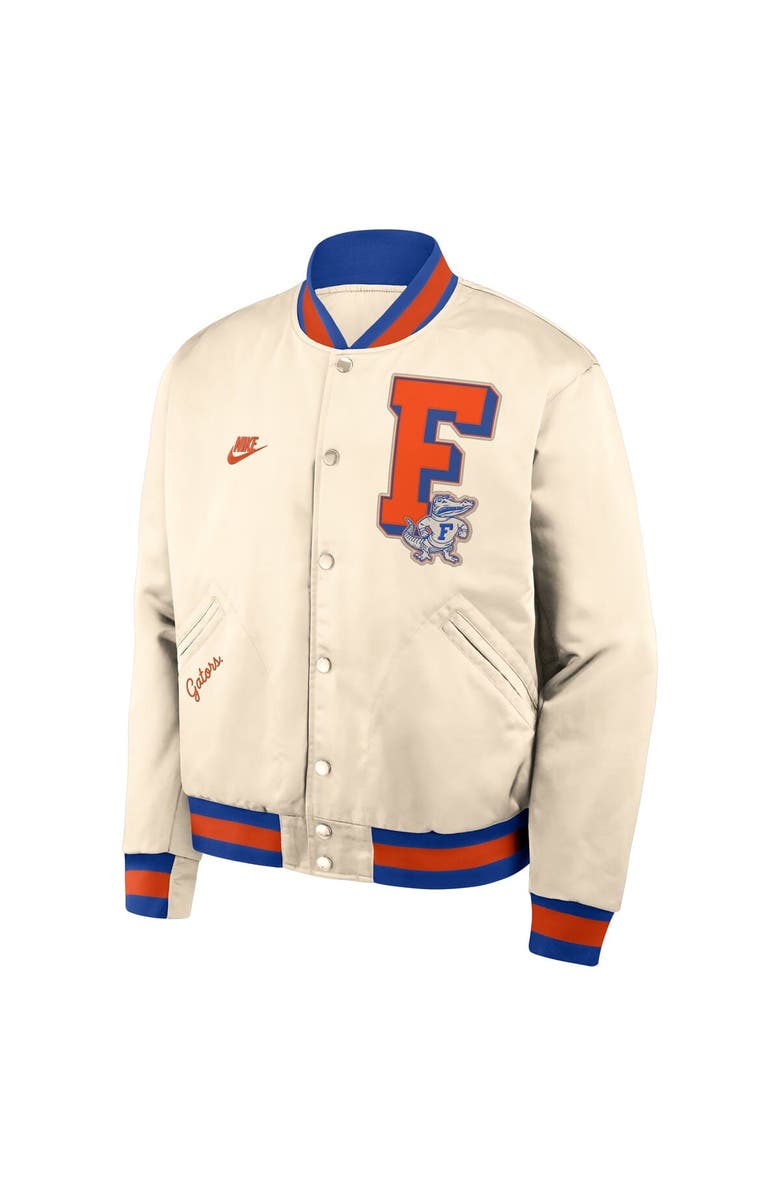 Nike Men's Nike Tan Florida Gators Legacy Full-Snap Bomber Jacket, Alternate, color, Tan