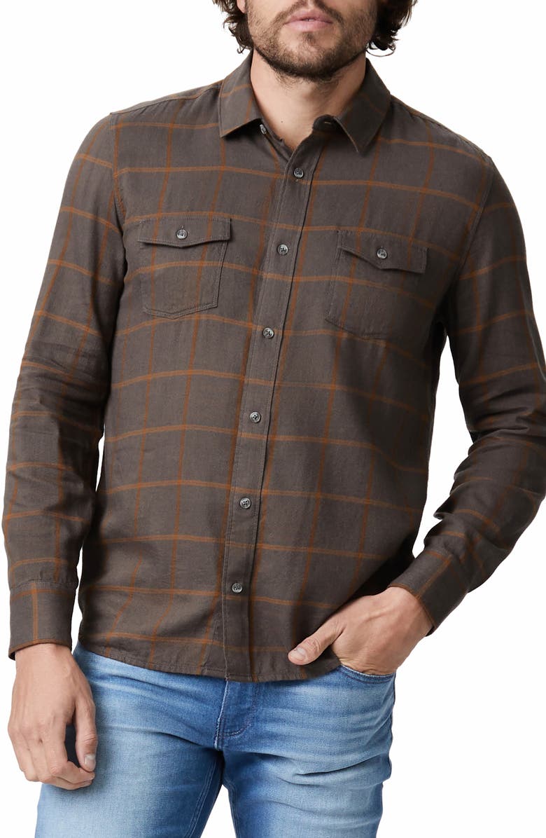 PAIGE Everett Plaid Flannel Button-Up Shirt, Main, color,