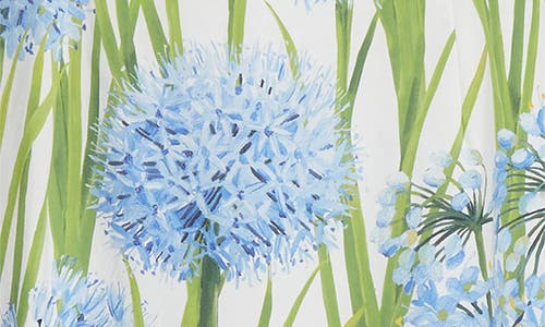 Oscar De La Renta Allium Cotton Stretch Poplin Belted Midi Dress In Multi