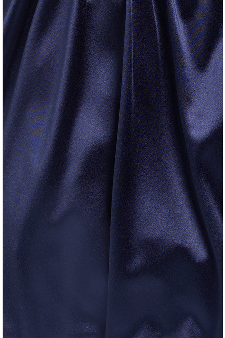 Kids' Pleated Bubble Hem Satin Party Dress, Alternate, color, NAVY