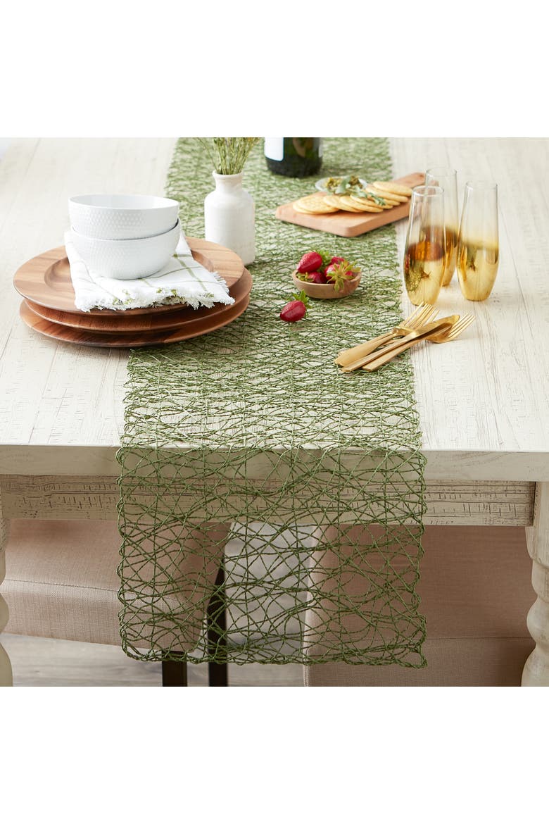 Artichoke Woven Paper Table Runner, Alternate, color, Artichoke