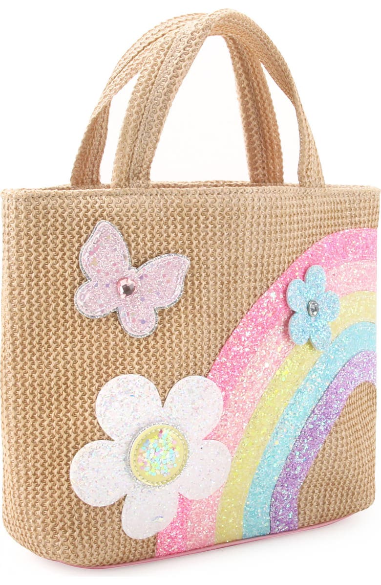 OMG Accessories Kids' Daisy Straw Tote Bag, Alternate, color,
