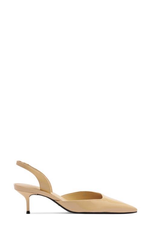 Schutz Paola Mid Slingback Pointed Toe Pump In Brown
