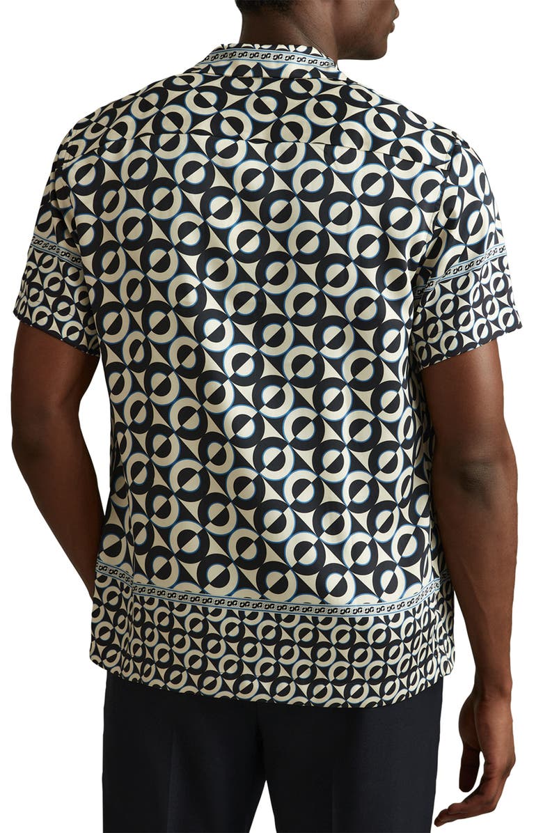 Reiss Prentice Regular Fit Geo Print Camp Shirt, Alternate, color,