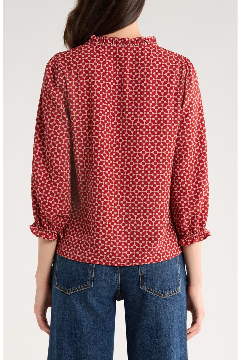 Print Front Button Top, Alternate, color, MULBERRY RED