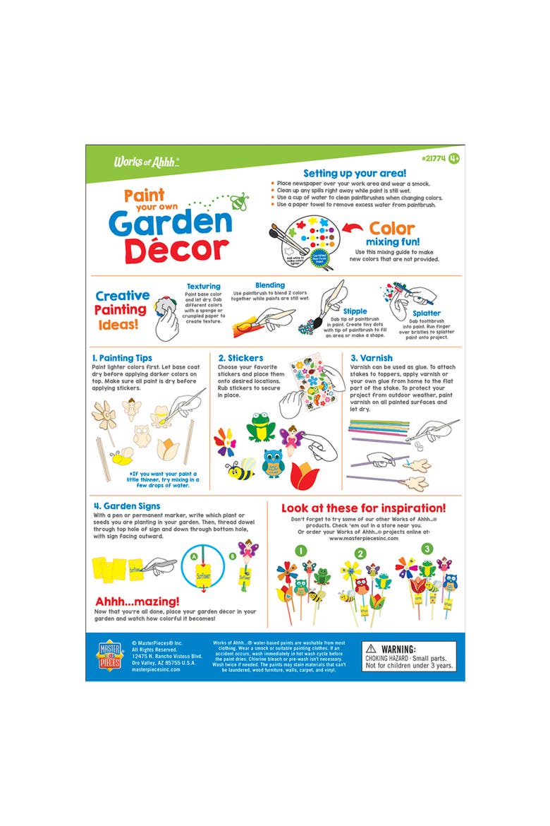 Garden Decor Wood Craft & Paint Kit, Alternate, color, Multicolor