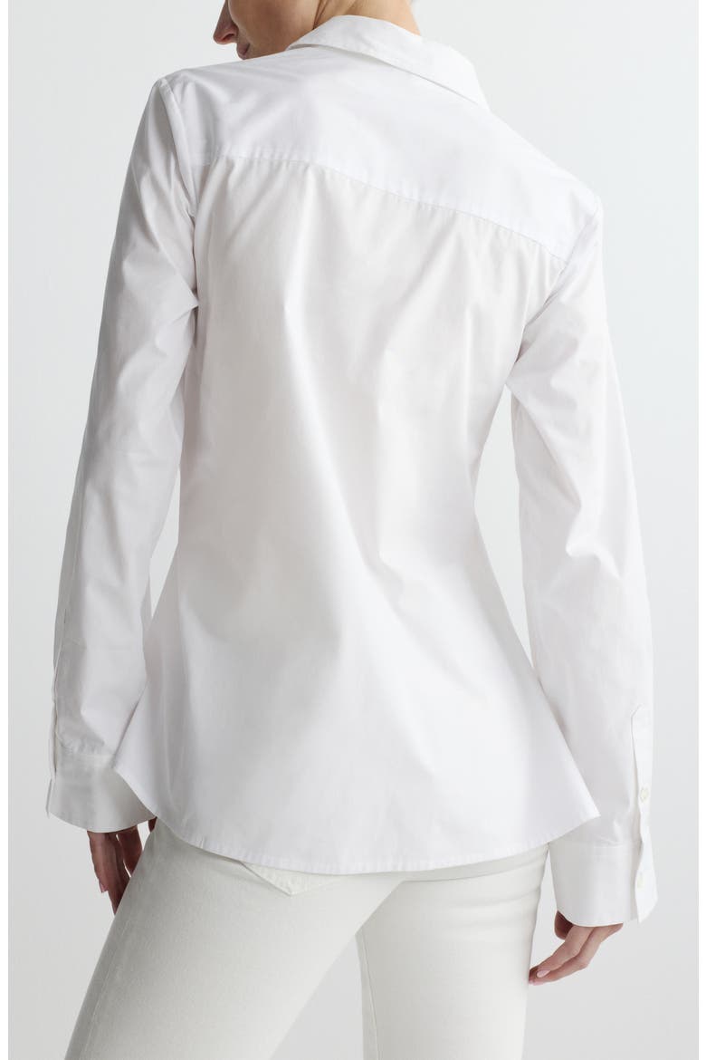Agnes Side Tie Cotton Button-Up Shirt, Alternate, color, CLOUD