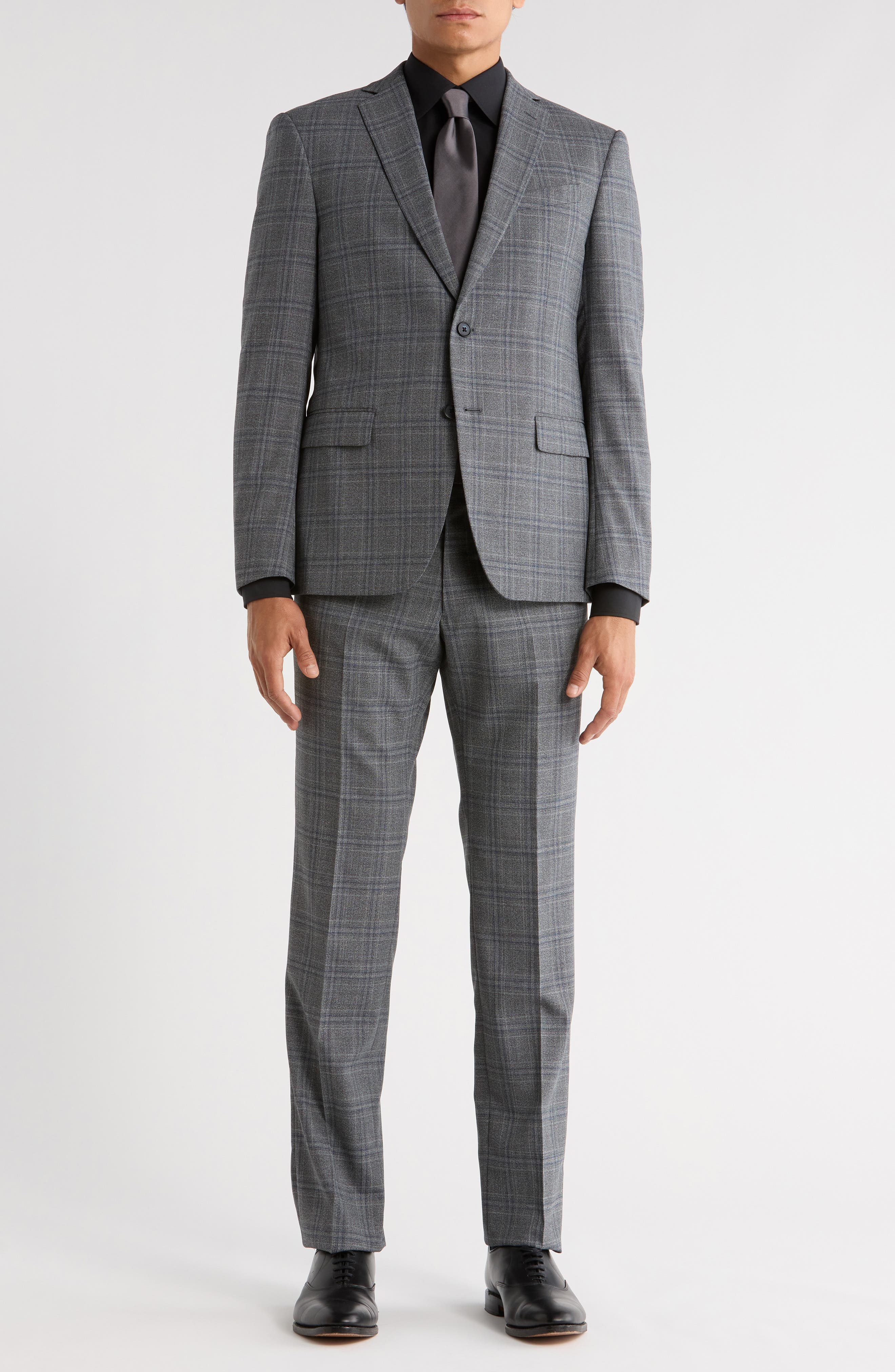 John Varvatos Star USA Plaid Wool Blend Suit