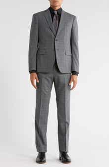 John Varvatos Star USA Plaid Wool Blend Suit