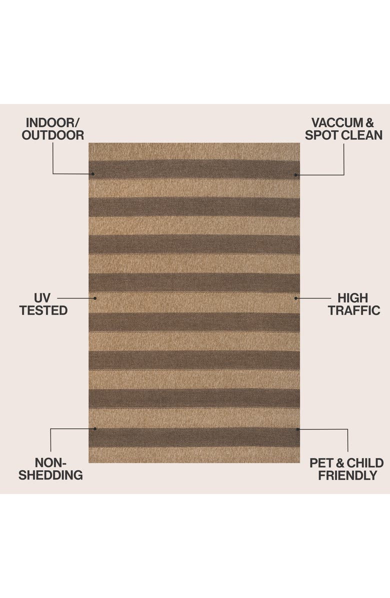 JONATHAN Y Sutton Easy Jute Modern Geometric Boho Stripe Indoor/Outdoor Area Rug, Alternate, color, Natural/Brown