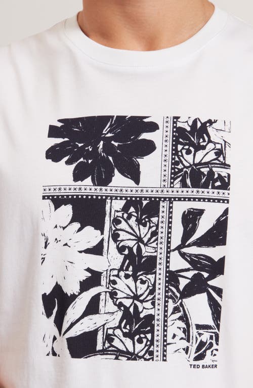 Ted Baker Koney Botanical Graphic T-shirt In White