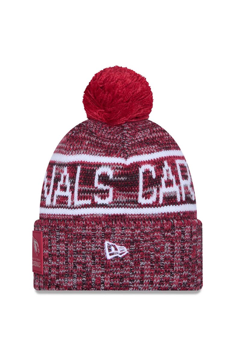 New Era Men's New Era Cardinal Arizona Cardinals 2025 Sideline Cold Weather Cuffed Knit Hat with Pom, Alternate, color, Cardinal