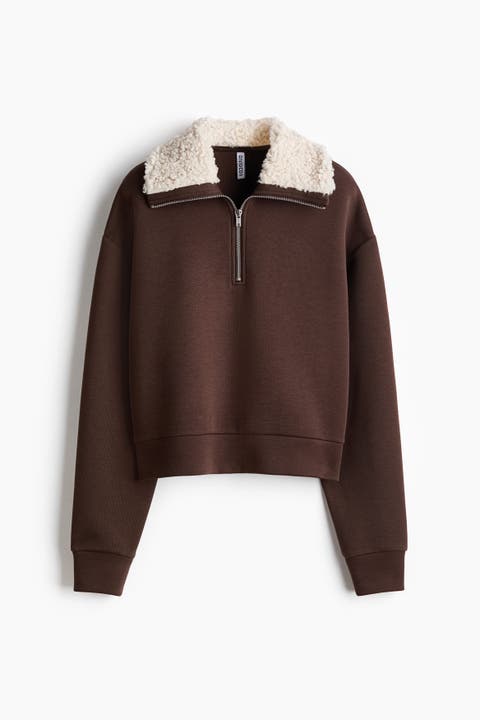 Zip-top Scuba Knit Sweatshirt