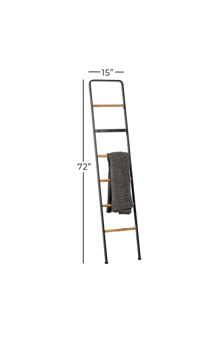 WILLOW ROW Black Metal 6-Rack Ladder, Alternate, color, Black