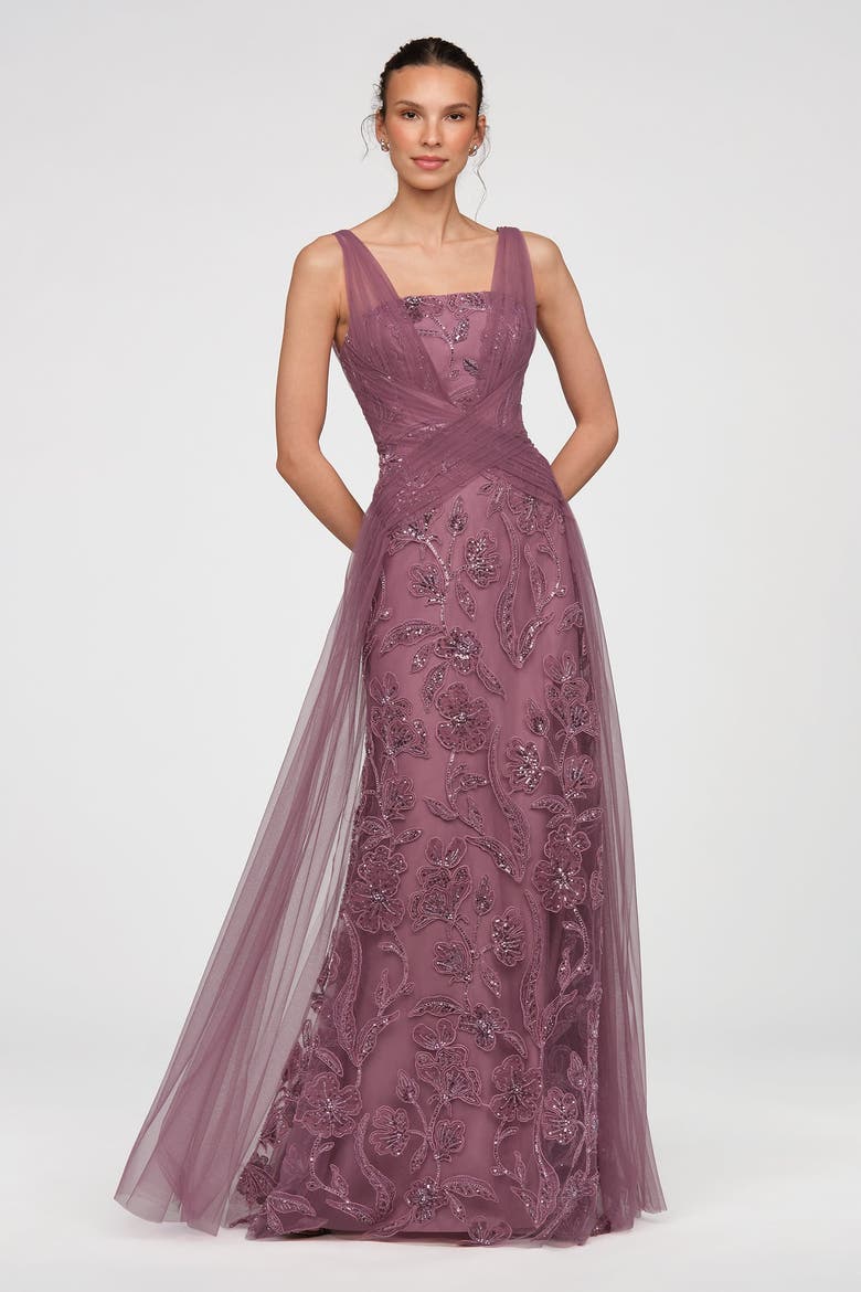 Mathilda Beaded Gown, Alternate, color, Rosewood