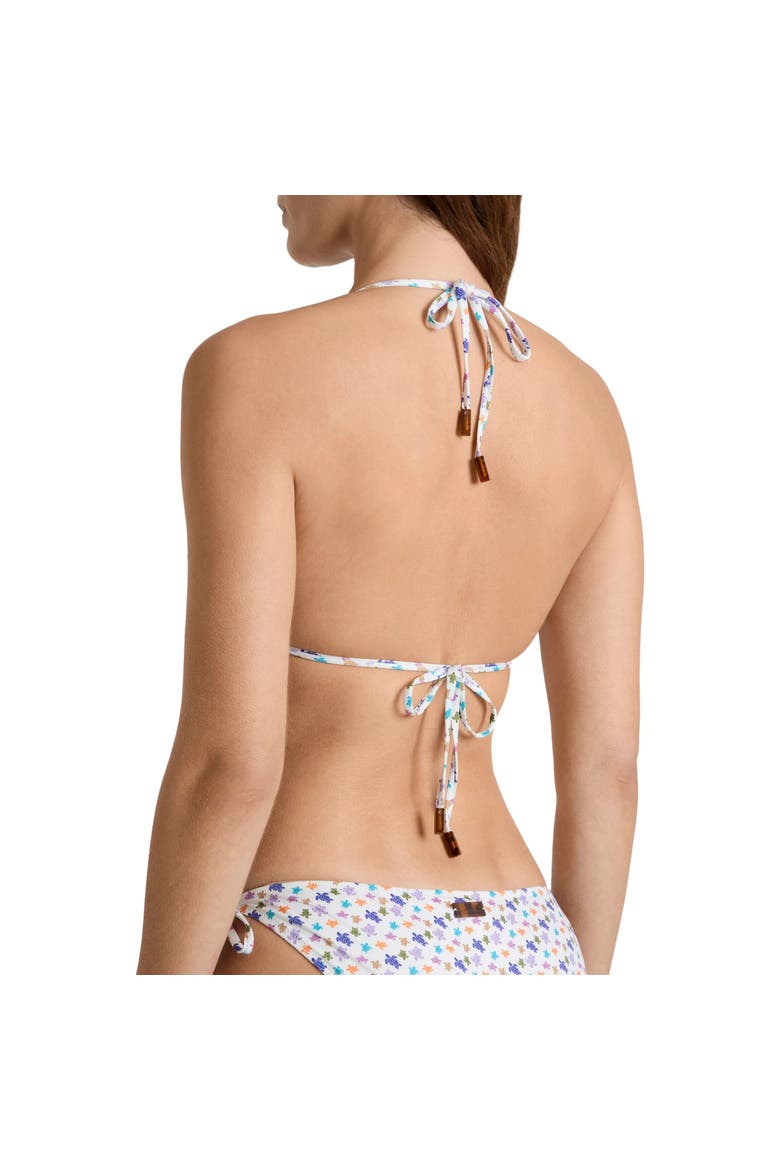 Women Triangle Bikini Top Micro Ronde des Tortues, Alternate, color, White