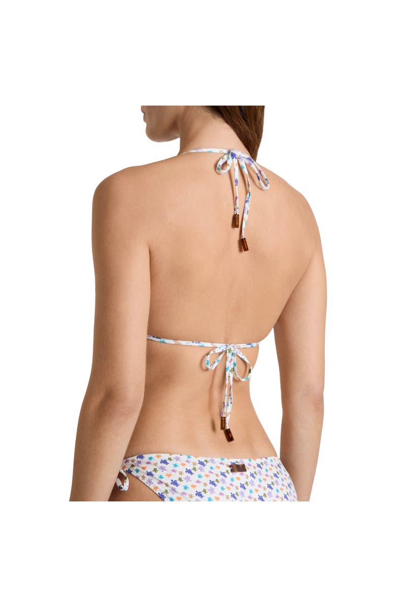 Vilebrequin Women Triangle Bikini Top Micro Ronde des Tortues, Alternate, color, White