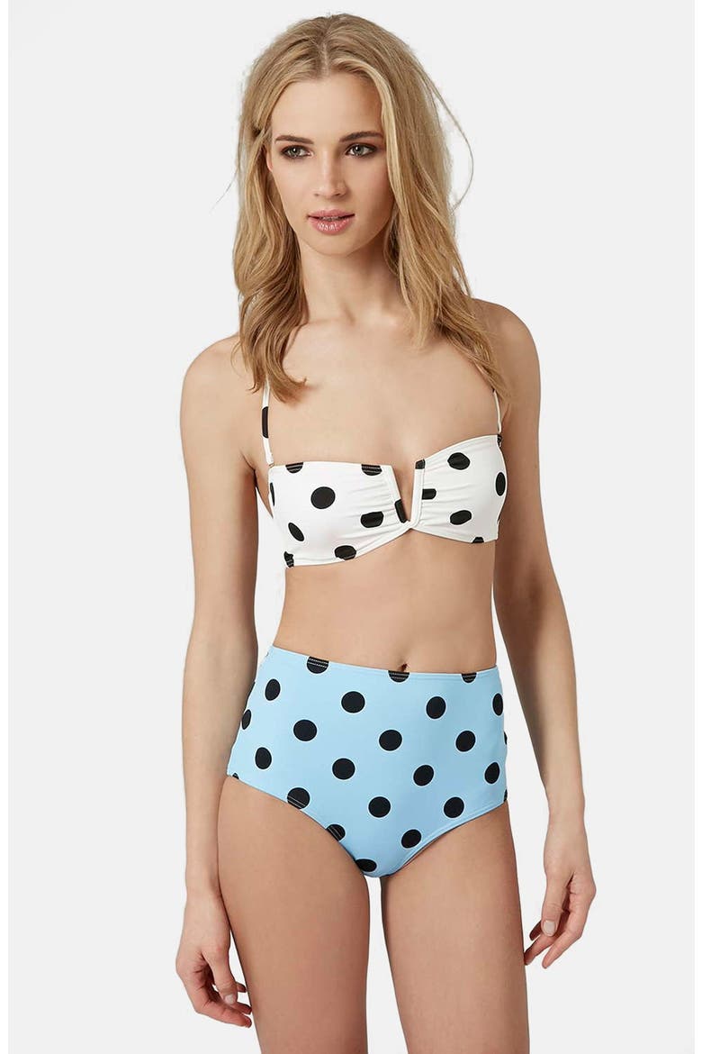 Polka Dot Bikini Set, Main, color, WHITE MULTI