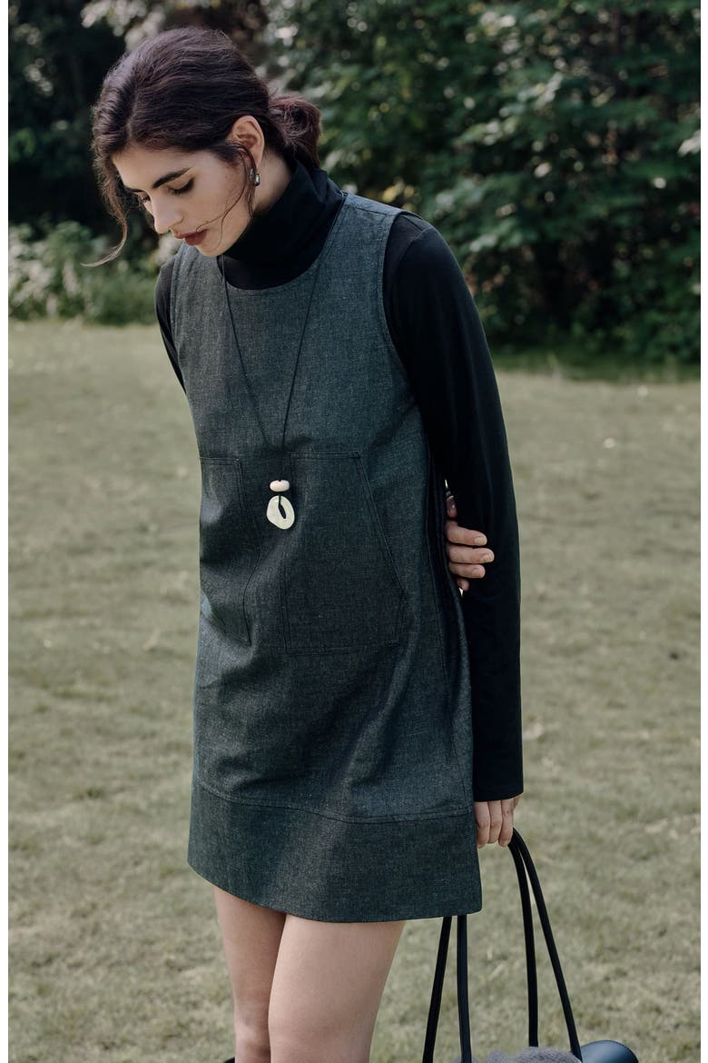 Denim Atelier Shift Dress, Alternate, color, black denim