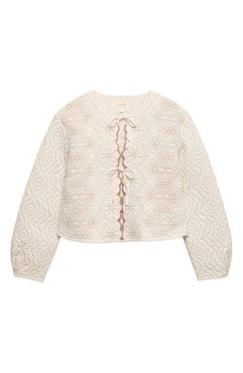 Scallop Trim Quilted Jacket