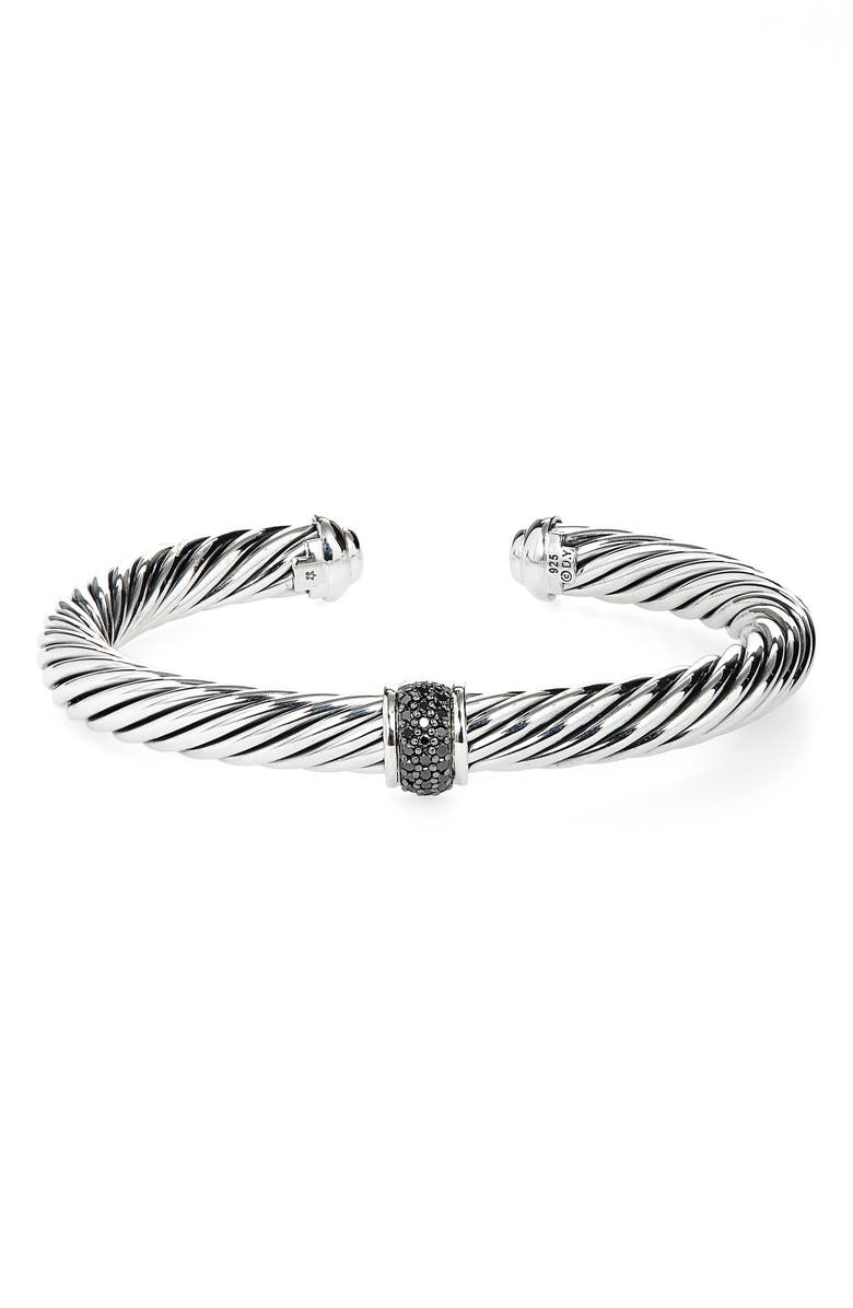 David Yurman Cable Classics Bracelet with Black Diamonds, 7m, Alternate, color, 
