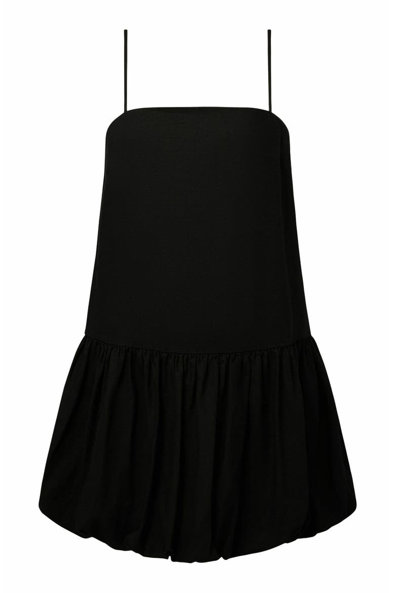 Air Linen Bubble Mini Dress, Alternate, color, BLACK