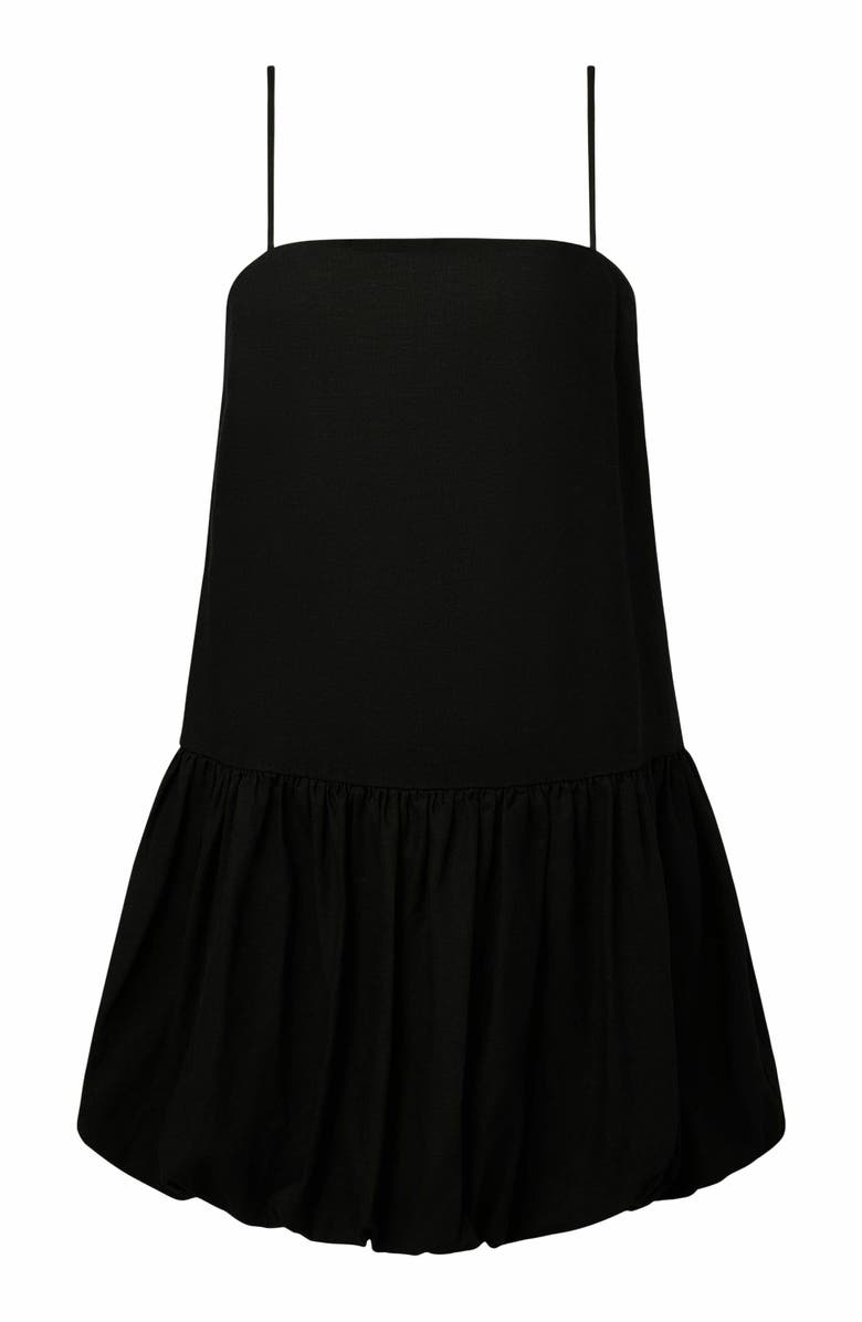 Onia Air Linen Bubble Mini Dress, Alternate, color, Black