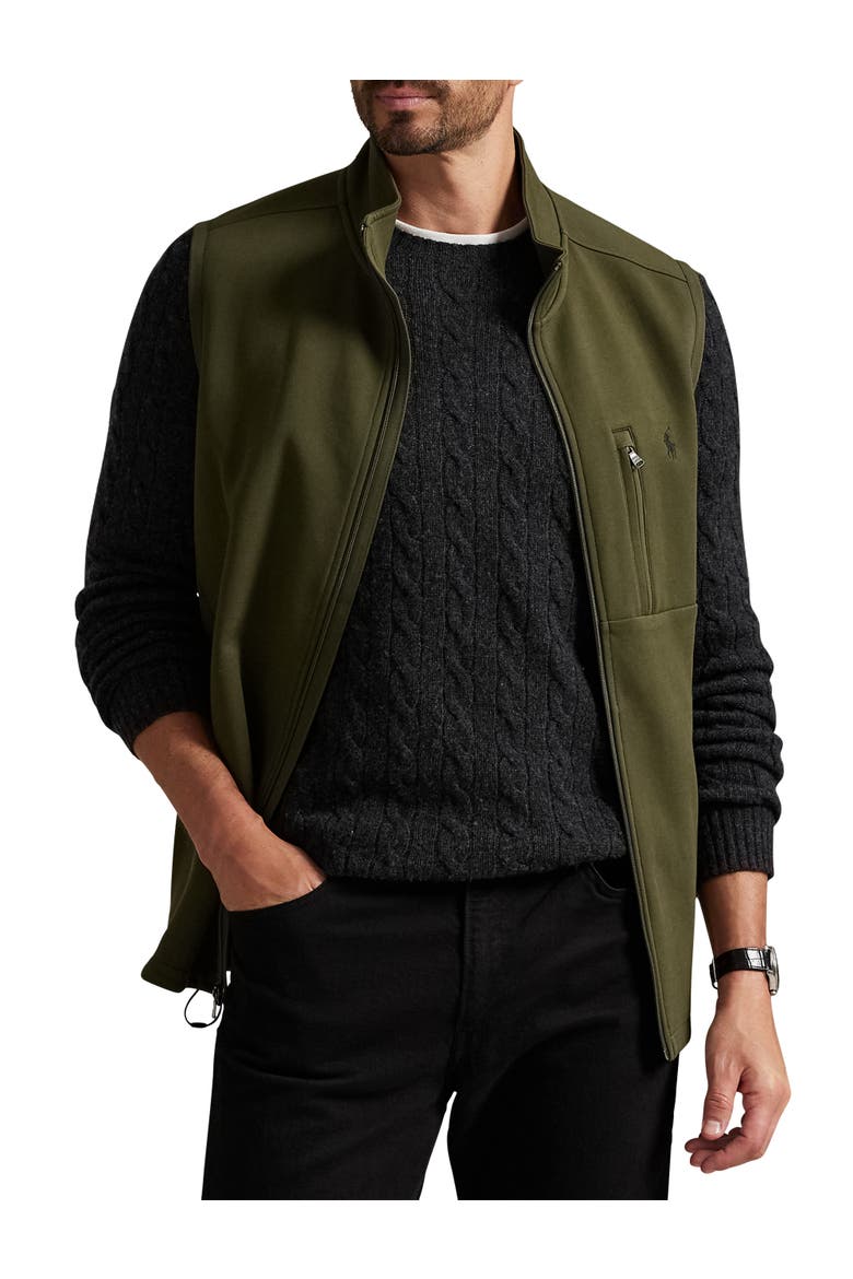 Big & Tall Double-Knit Tech Vest, Main, color, COMPANY OLIVE
