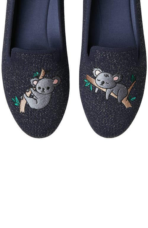Vivaia Round-toe Embroidered Loafers In Blue