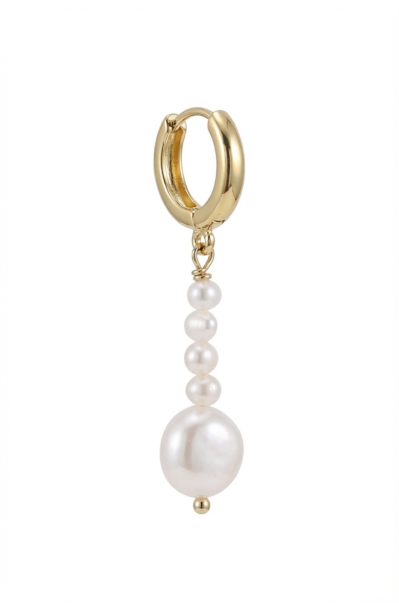 Joey Baby Freshwater Pearl Drop 18K Gold Plated Huggie Earrings, Alternate, color, 18K Gold Plated / White Pearl