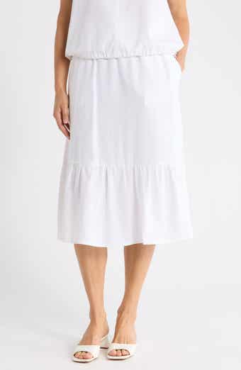 DKNY Linen Blend Midi Skirt