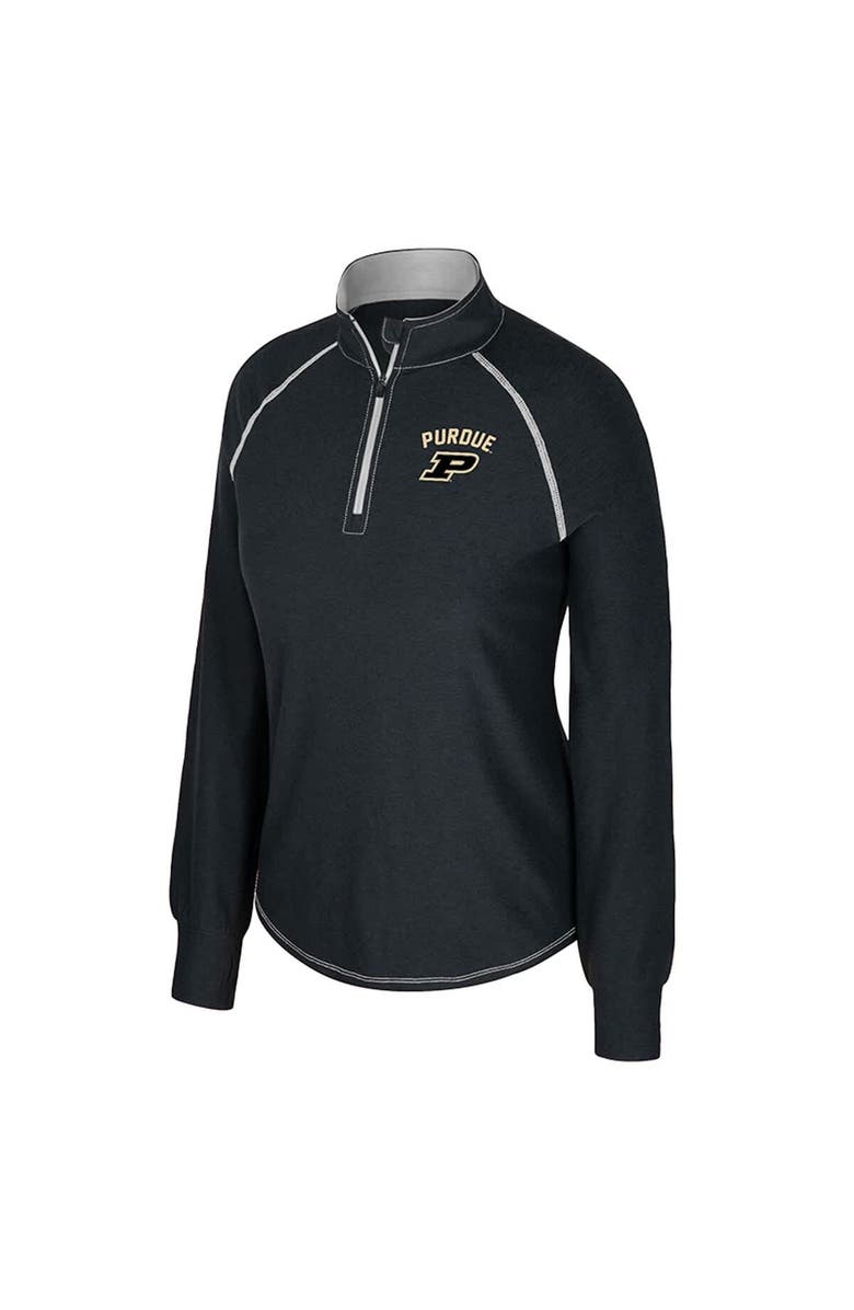 COLOSSEUM Women's Colosseum Black Purdue Boilermakers Bikram Raglan Quarter-Zip Top, Alternate, color, Black