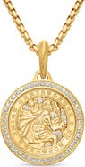 David Yurman St. Christopher Amulet in 18K Yellow Gold with Pavé Diamonds
