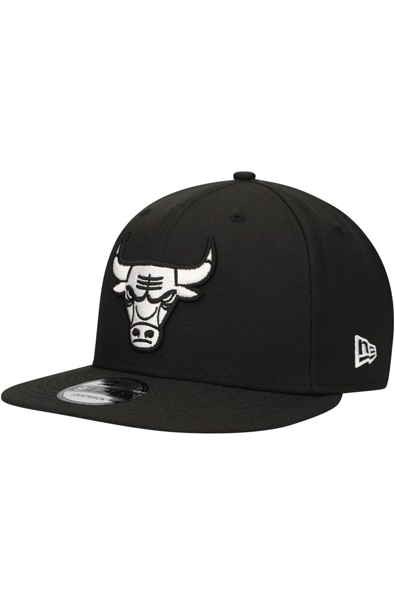 New Era Men's New Era Black Chicago Bulls Chainstitch 9FIFTY Snapback Hat, Main, color, 
