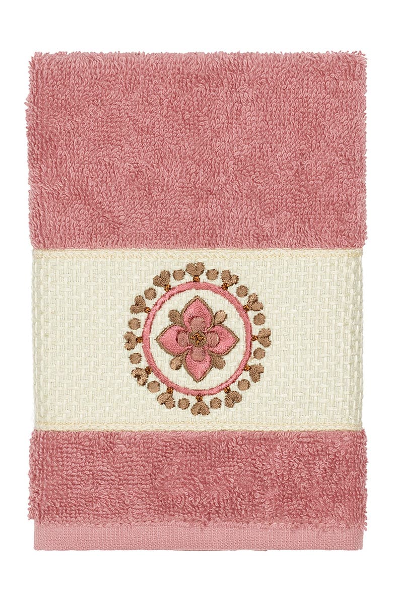 Linum Home Textiles Isabelle 3-Piece Embellished Towel Set - Tea Rose, Alternate, color, Tea Rose